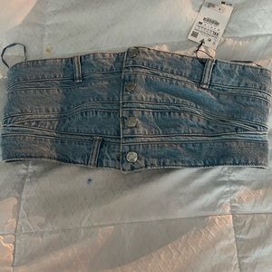 Denim waist belt